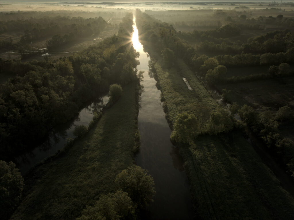 paysage soleil drone